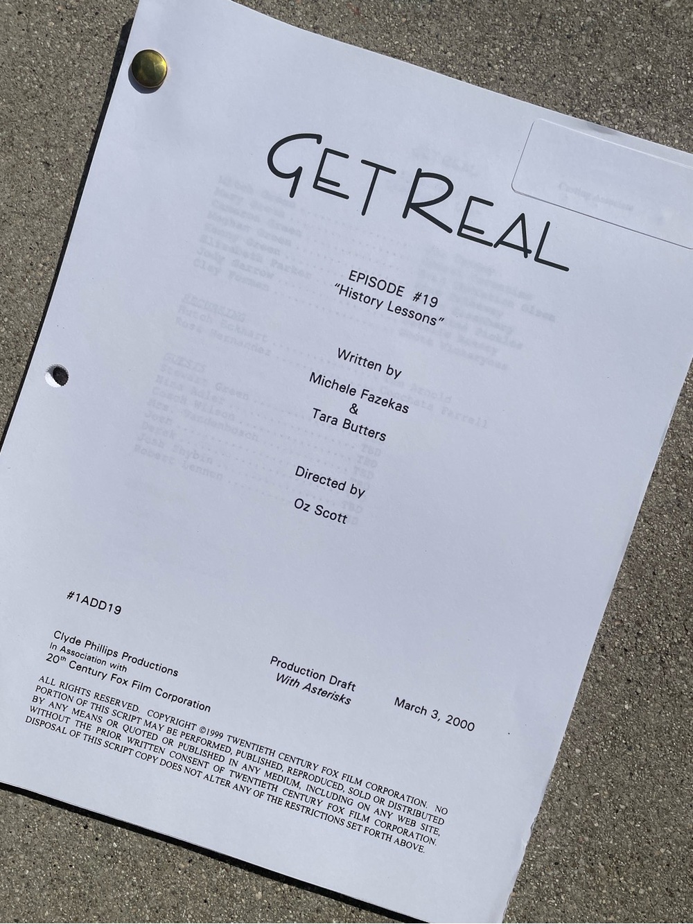 Get Real 90s TV Series Anne Hathaway Jesse Eisenberg Production Used Script 19